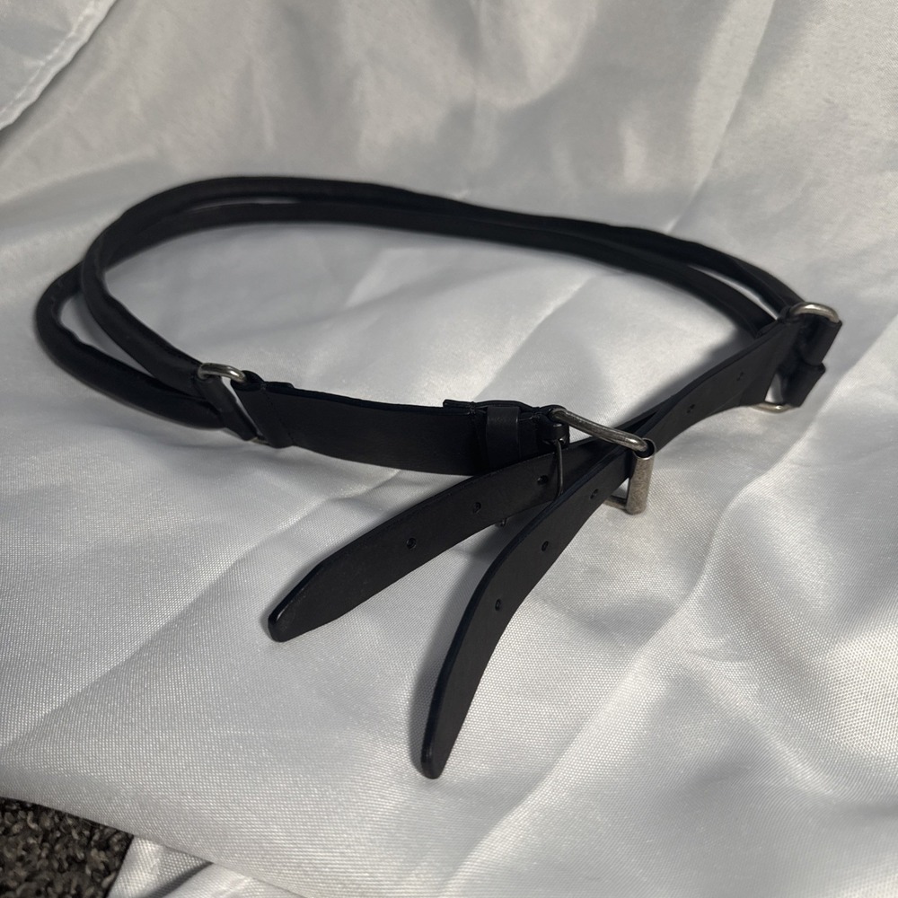 ANN DEMEULEMEESTER Italy 2 Strand LEATHER BELT Sz S